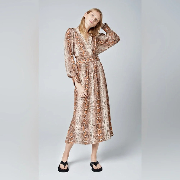 Smythe Dresses & Skirts - Smythe Wrap Midi Dress Python Orange